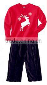 Hot sale christmas boys deer printing pajamas wholesale baby boutique clothes