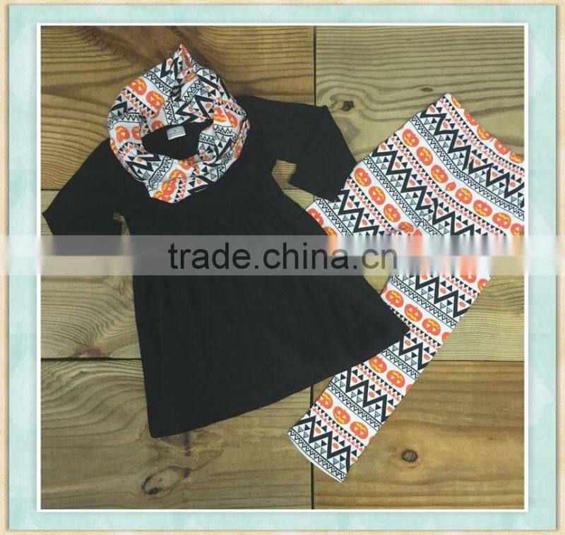 Wholesale 2017 kids halloween costumes black gost embroidery pattern pumpkin grimace pants