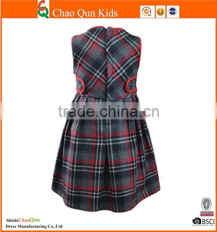 New Children Autumn Winter Girls Vest Wool Dress Baby Kids Frocks Design