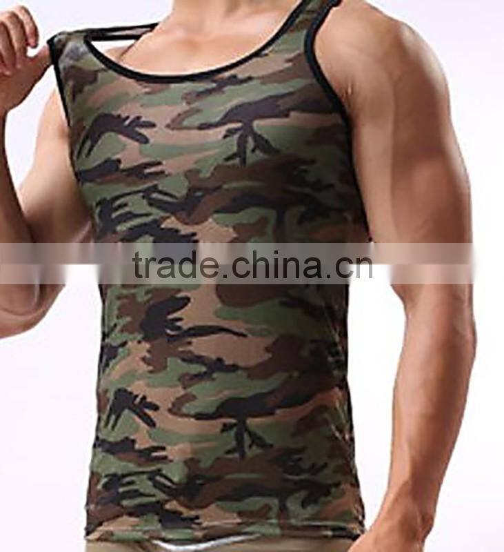 Stylish 2017 New Camo Tank Top/ Slim Fit Tank Top /Color Binding Tap Top T1701011