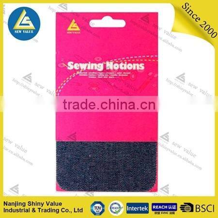 Light blue color quick fix iron on denim patches for wholesale