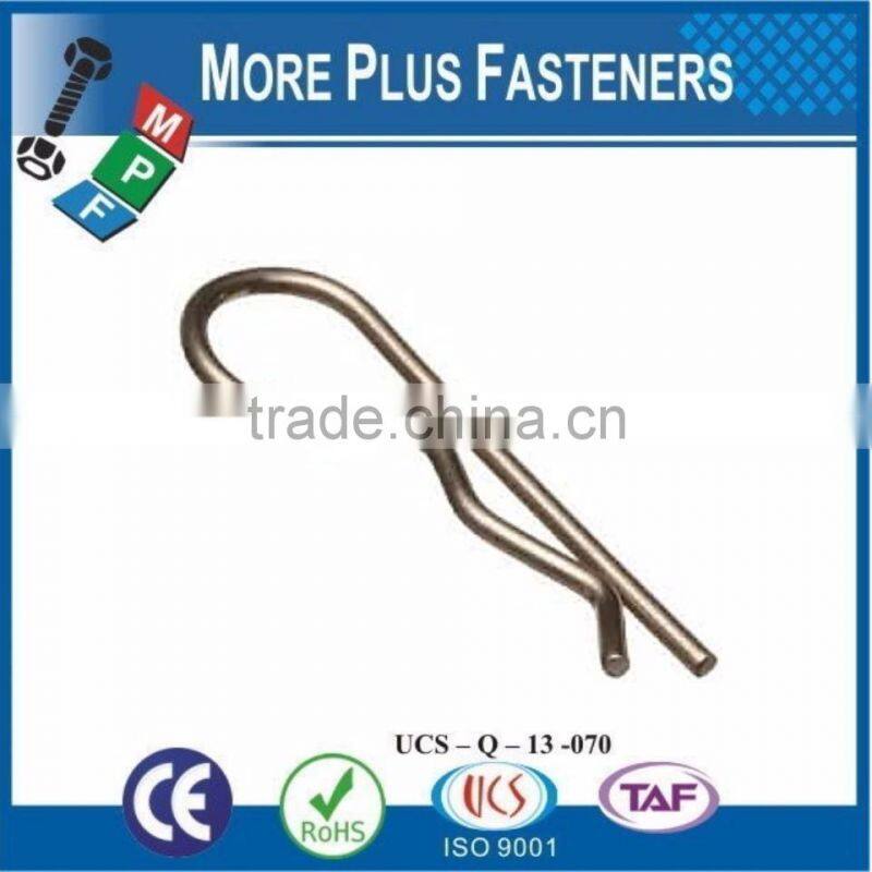 Made in Taiwan Hitch Pin Clip or R Clip or R Pin or R Key Carbon Steel Zinc Plated