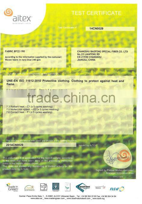 Modacrylic/cotton blended fabric EN20471