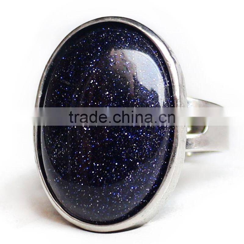 Crystal Natural Stone Tiger Eye Egg Oval Pendant Ring