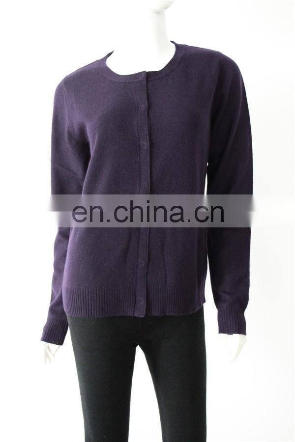 162-96 women flat knit v neck reverse cashmere sweater