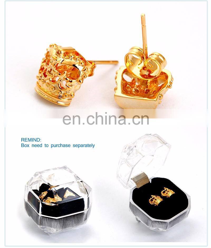 Custom Cufflink Set 18 Gold Crown Cufflinks and Earings