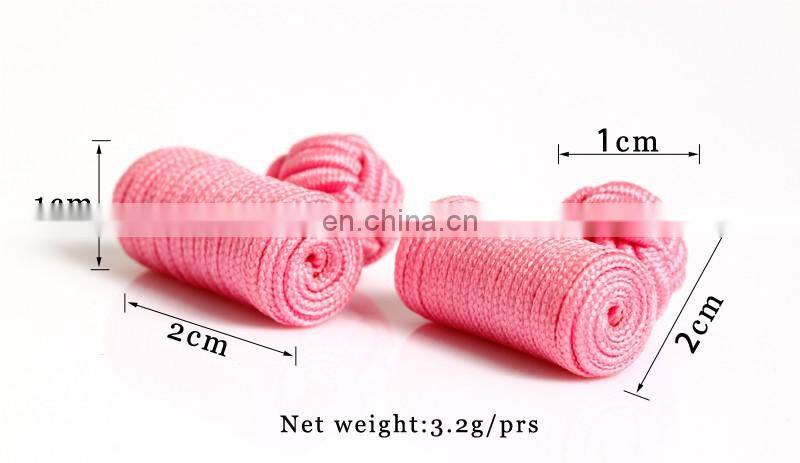 New fashion color can be mixed handmade barrel silk knot cufflink