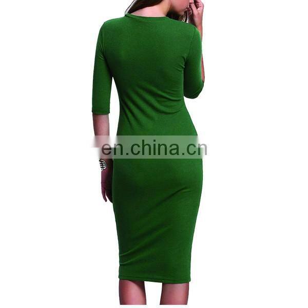 Women's dark blue Princess Line round Neck Sporty Knit Dress