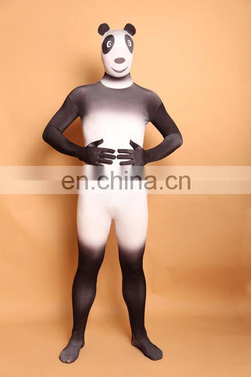 Unisex Adult Spandex Lycra Panda Zentai Morph Suits Halloween Costumes