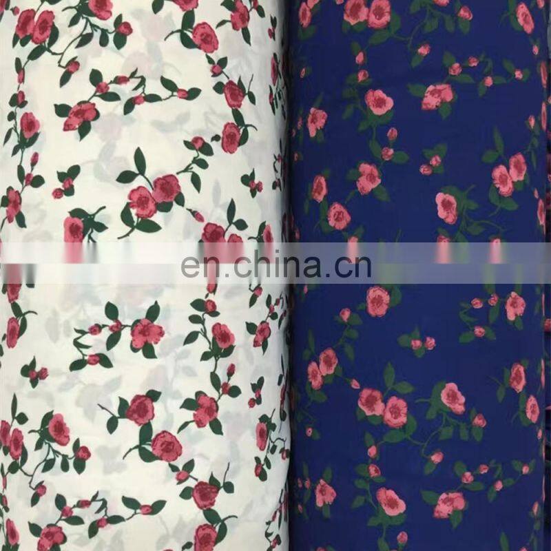 2017 summer new arrival digital printed chiffon fabric polyester stretchfabric