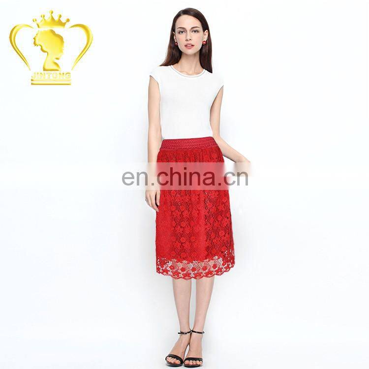 High quality elegant women long lace tulle skirt