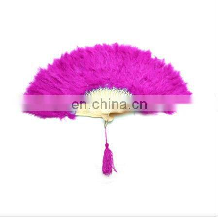 Indian stage performance belly dance fan accessory with feather P-9021#