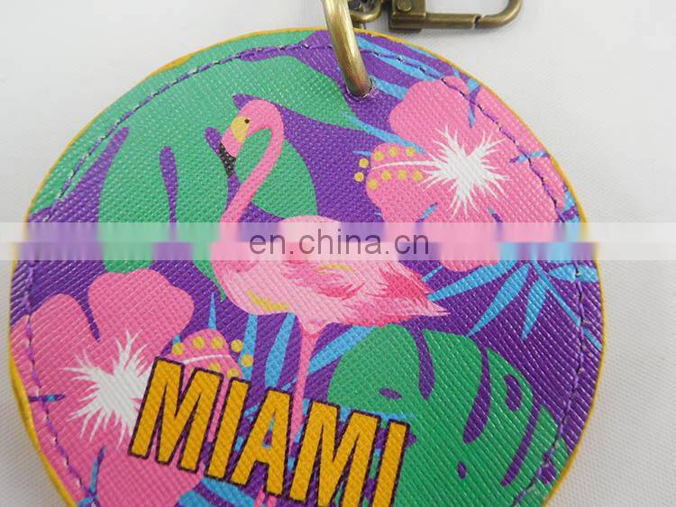 Eco Friendly Manufacturers Colorful Leather Keychain With Logo