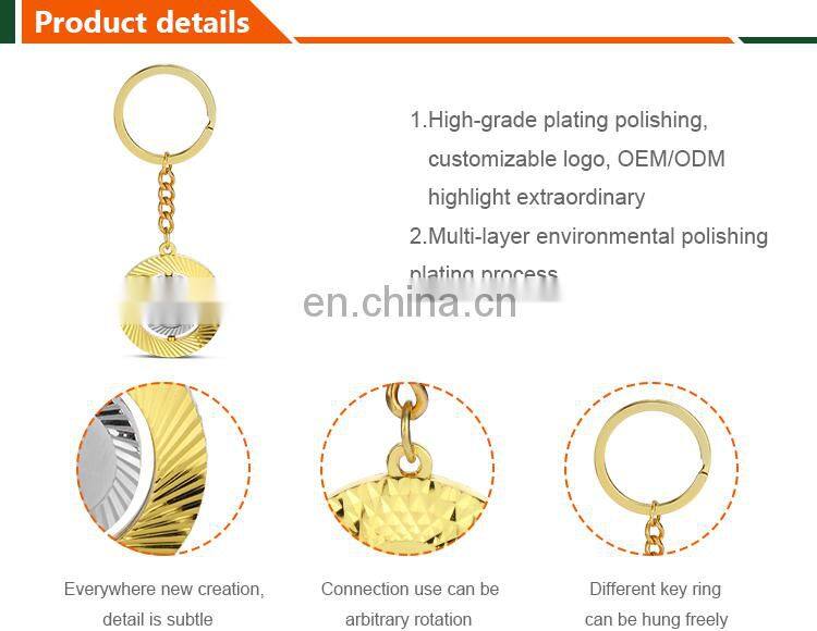 Custom own logo double sided metal souvenir keychain glitter