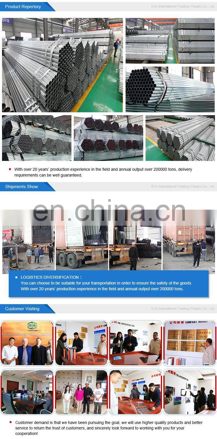 Chinese manufacturer astm a53 sch40 hot dipped thin wall Zinc coated round steel pipe price