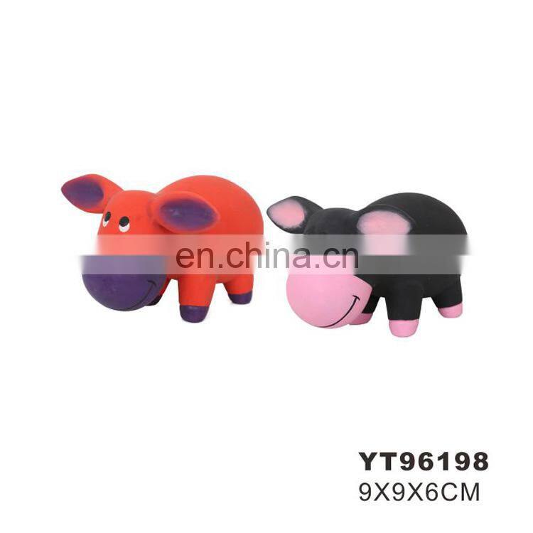 Pig shape Interactive dog toy pet latex toy with squeaker