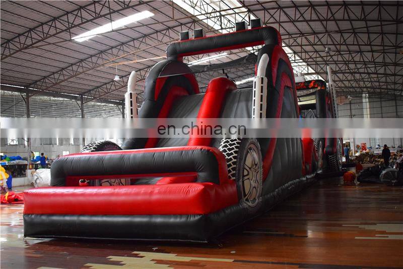 All in one Kids steam train theme inflatable obstacle course bounce house for sale