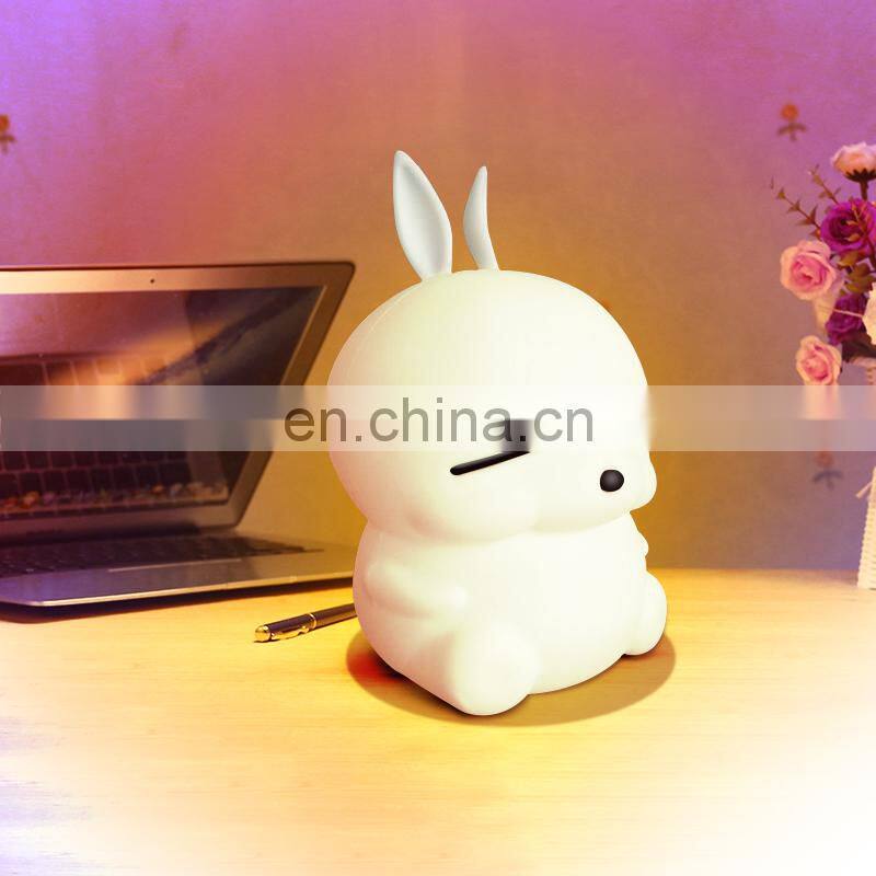 Silicone cute animal touch sensor led night light 3d lamps for children baby kids
