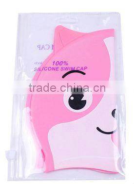 2013 Eco-friendly red shark cartoon silicone swim cap