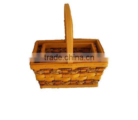 Cheap Handle Wood Basket