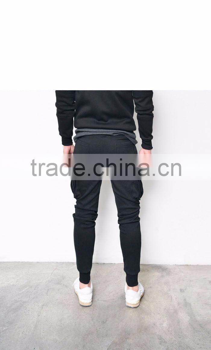 Biker Seaming Cargo Sweatpants Sweatpants Black Standard Sports
