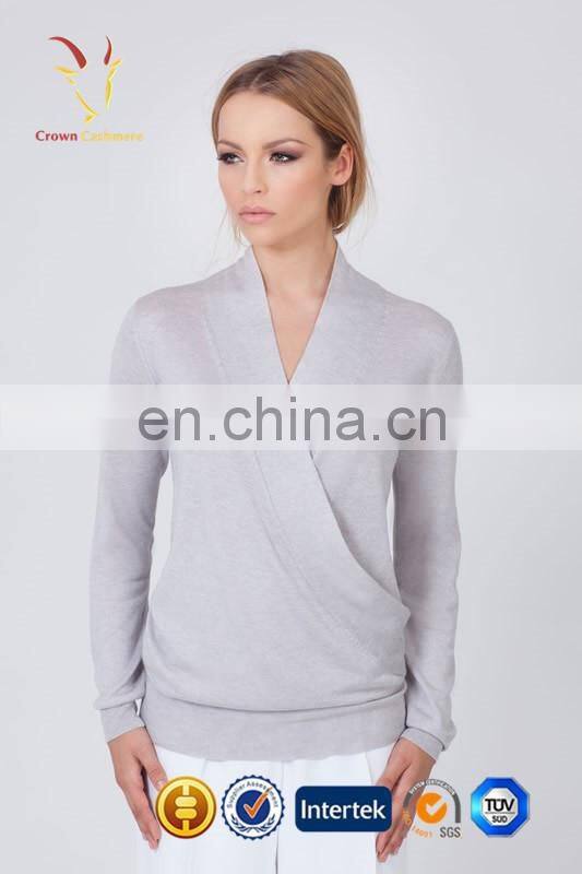 Cross Placket Winter Knit Branded Woolen Sweater Fashion Pullover