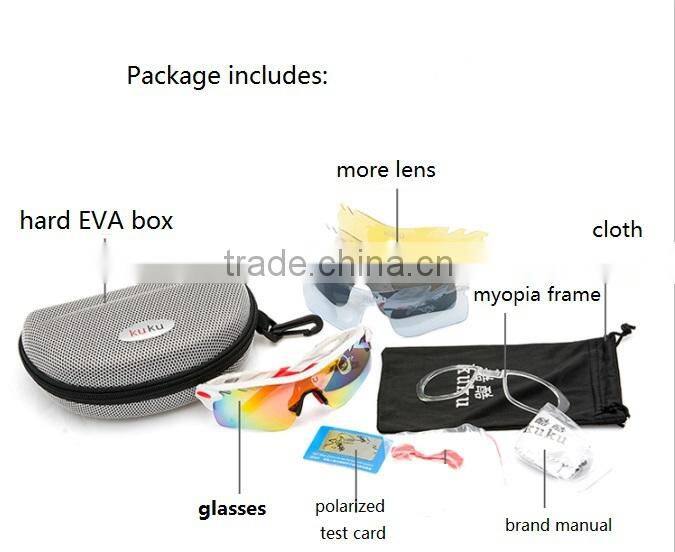 Interchangeable 5 lens professional polarized cycling sunglasses uv400