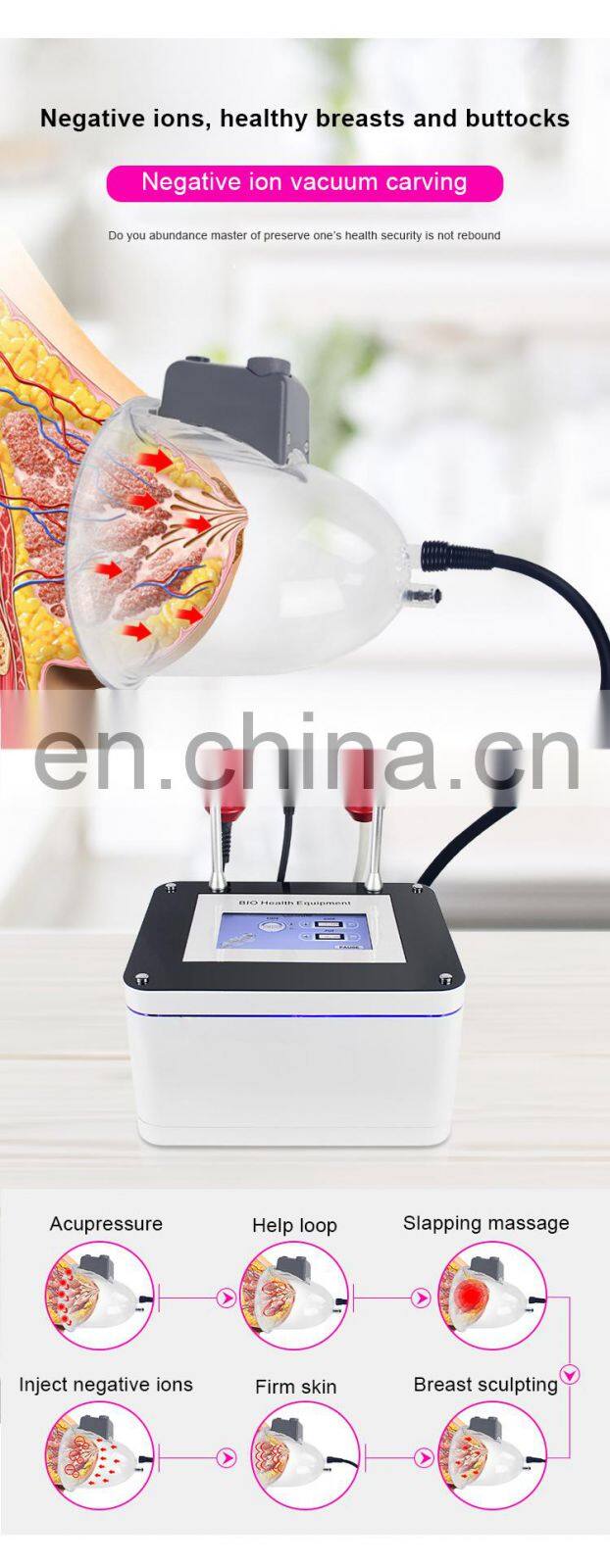 Factory price Breast massage therapy nursing instrument Vacuum Enlargement Microcurrent meridian dredging Butt Lifting machine