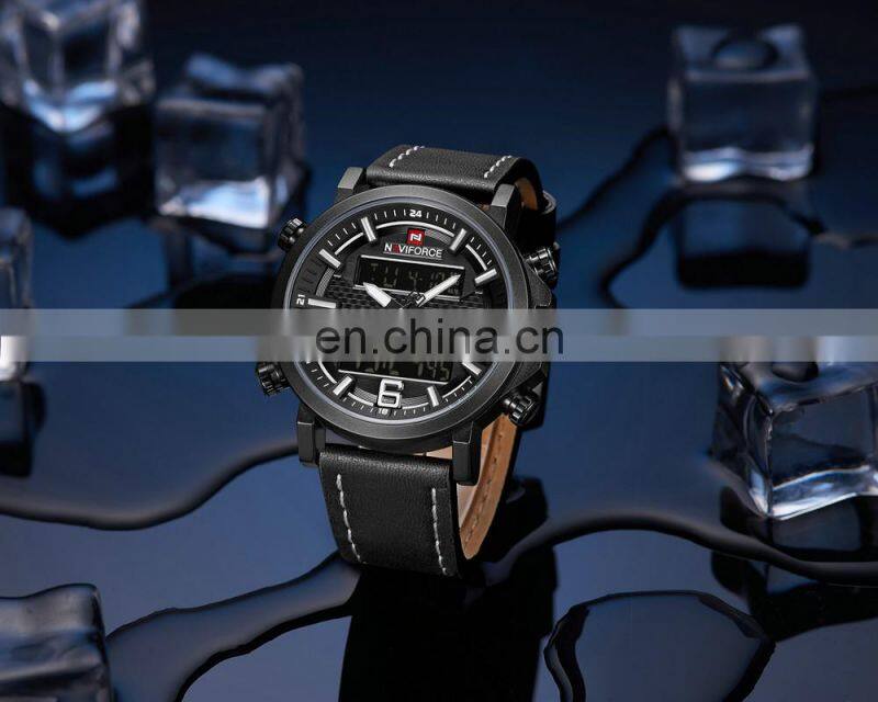 NAVIFORCE NF9135 Men Simple Style Quartz Digital Movement Watch Back Light Week Day Date Display watch