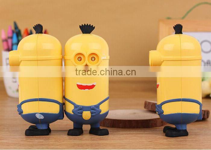Cartoon minion usb port power bank 6600mAh power safe battery charger