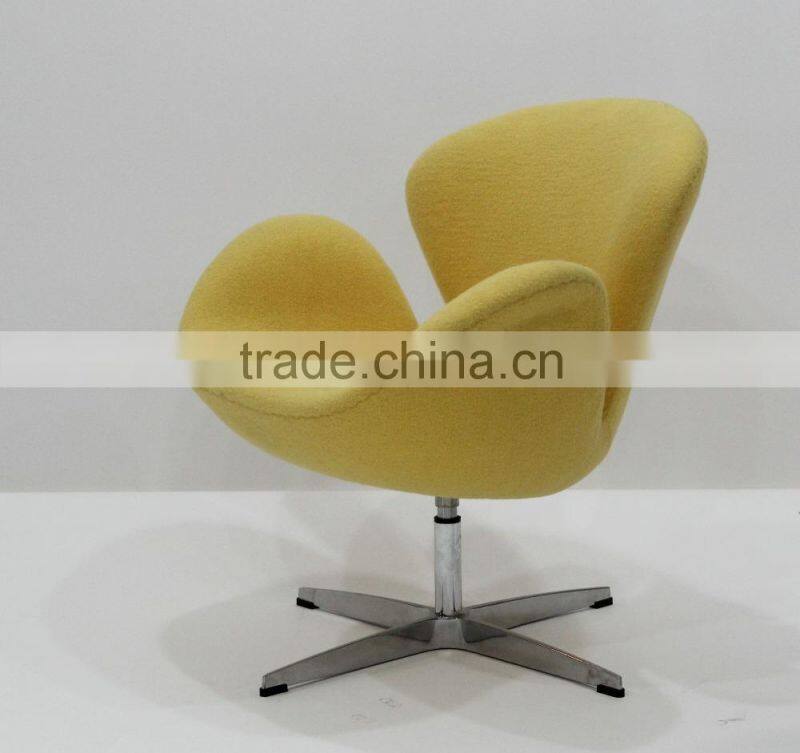 relica FRP fabric Swivel /lifting swan chair with stainless steel base designed by Arne Jacobsen