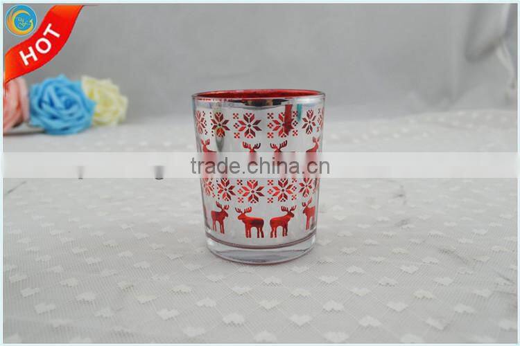 christmas glass votive cup