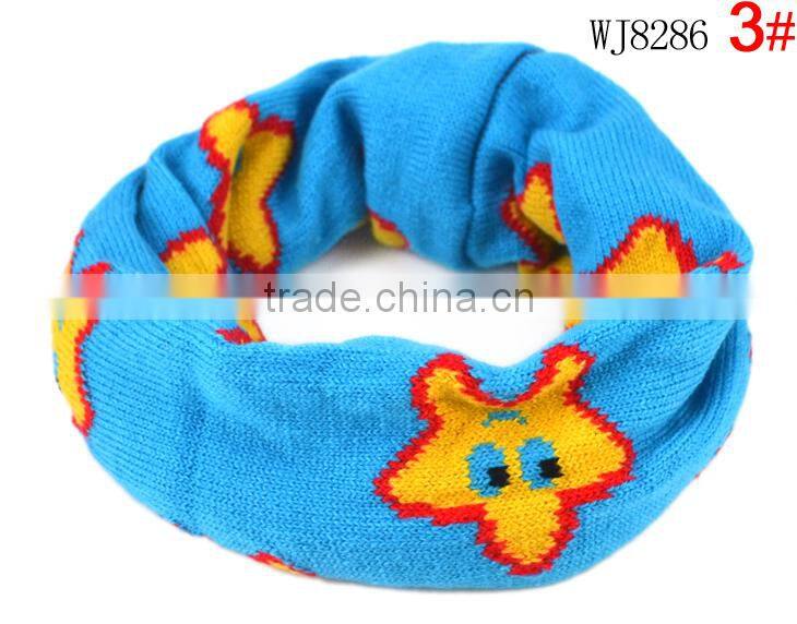 Autumn Winter Newest Smile Star Knitted Fashion Baby Kids Circle Loop Scarf