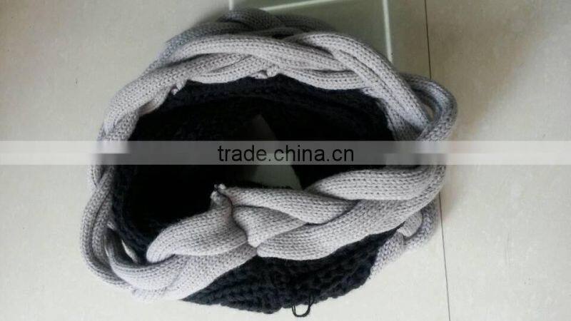 New Arrival Thick Warm Keeping Knitting Twisted Circle Loop Scarf Fashion