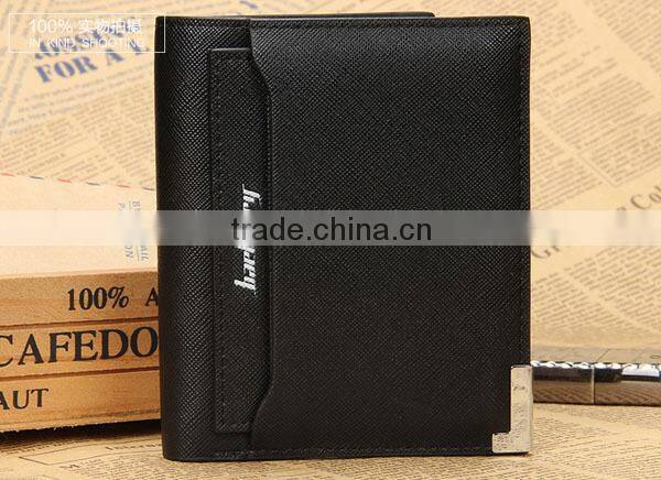Leather mens small ID credit card wallet holder slim Pocket bifold wallet