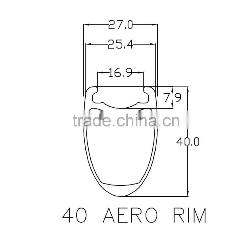 40mm clincher road bike rims carbon fiber bicycle rim W40C