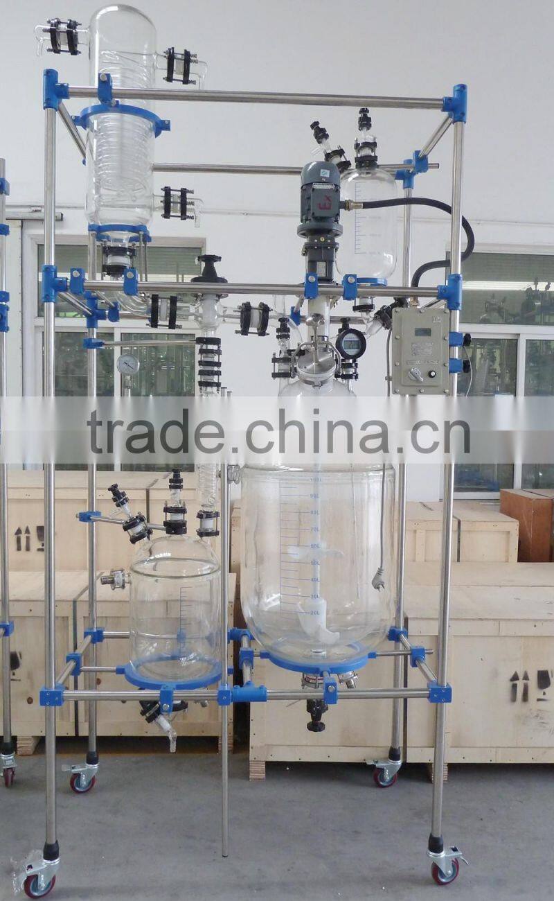 100L Customized Glass Reactor for Distillation and Reflux