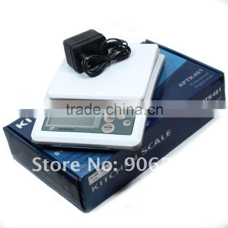 New APTK461 5000gx1g color white LCD Digital Electronic Compact Kitchen Scale