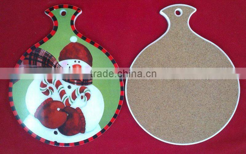 Printed christmas ceramic trivet and wall decor