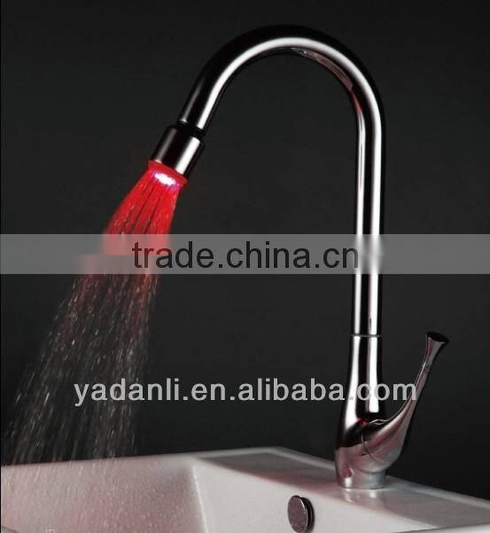 unique design single lever color changing water power led faucet YDL6736