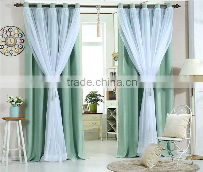 Living Room Curtains Polyester Blackout Woven Stripe Fabric