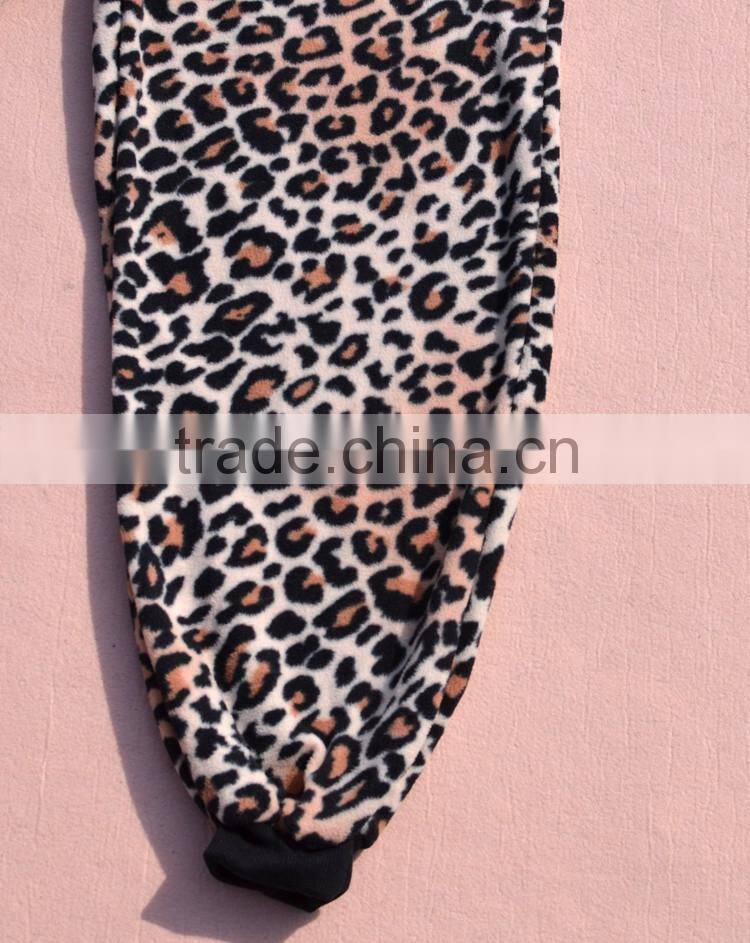 Leopard print polar fleece onesie,Adult hoodies onesie/pajama,sleepwear,jumpsuit,rompers