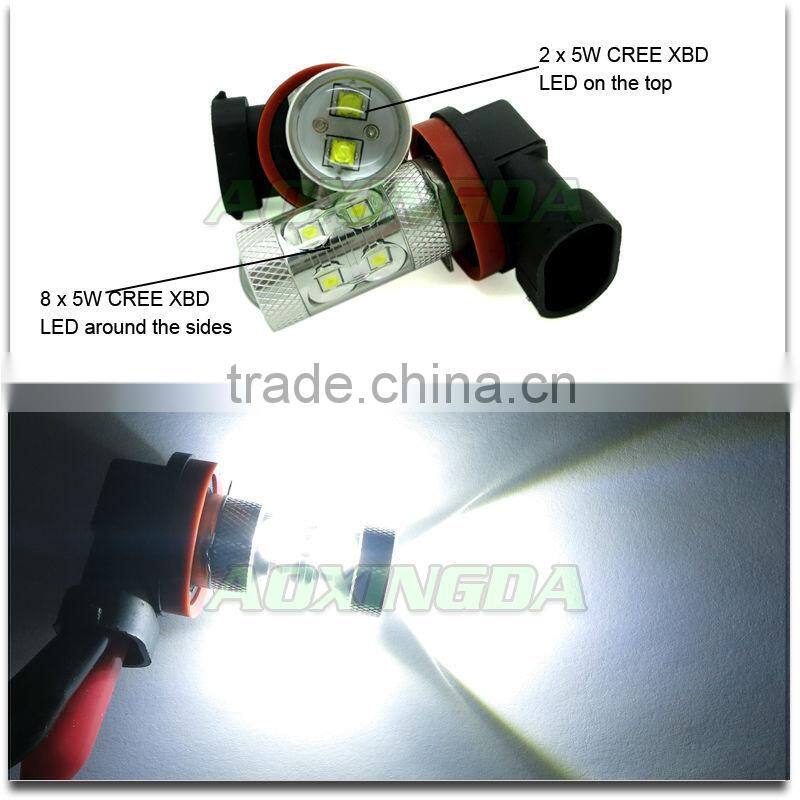 12~24V C.R.E.E XBD H8 50W high intense car LED light