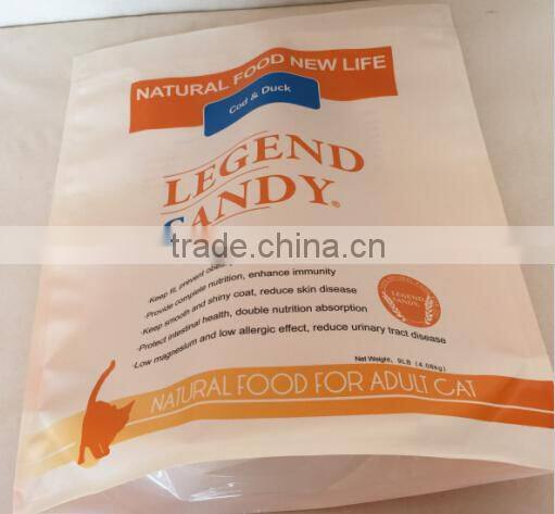 Standing Up Plastic Pet Food Packaging Bags With Pocket Zip