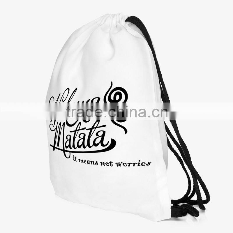 China Supplier Hot Sale Digital Print Smiling Cheap Custom Drawstring Bag