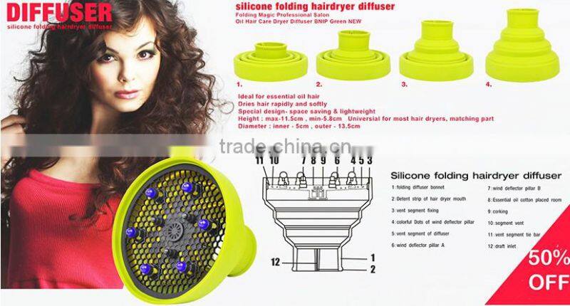custom silicone folding hair dryer diffuser