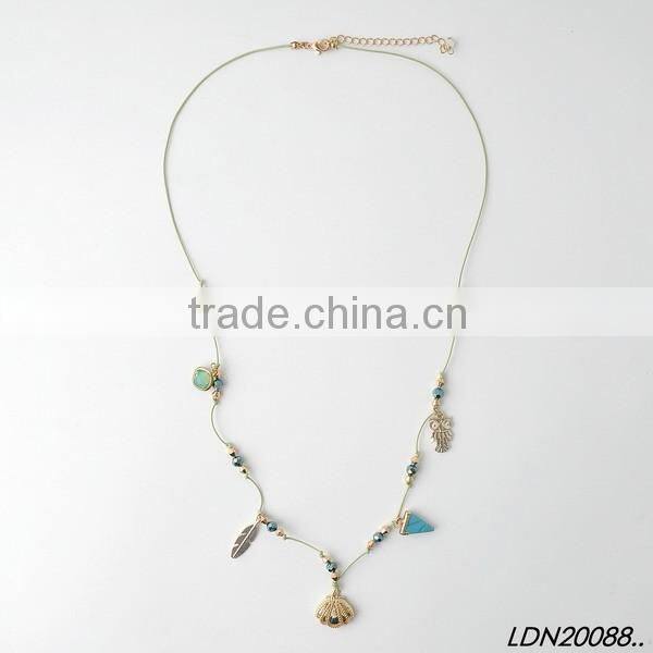 Fashion gold chain with druzy necklace green glass with white stone aborable necklace with matching earrings and btacelet