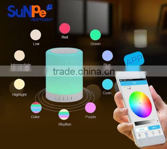 2016 Mini Best Selling Bluetooth Water Dancing 2.0 Speaker With LED Touch Table Lamp