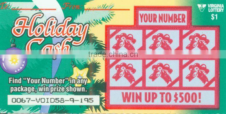 lottery scratch and win card