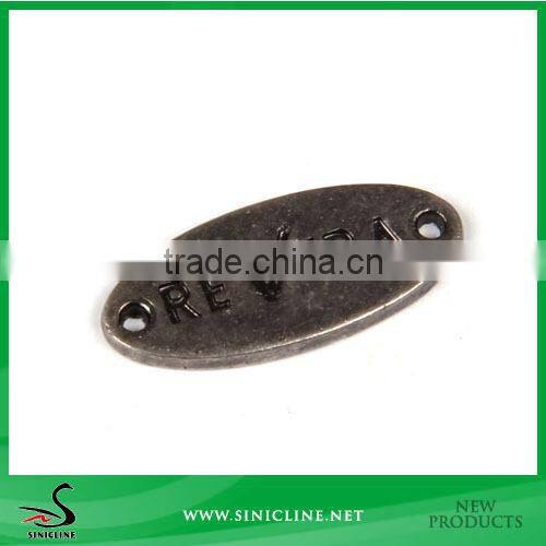 Sinicline Custom Small Oval Metal Clothing Label with Two Holes